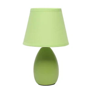 Mini Egg Oval Ceramic Table Lamp, Green - Picture 1 of 9