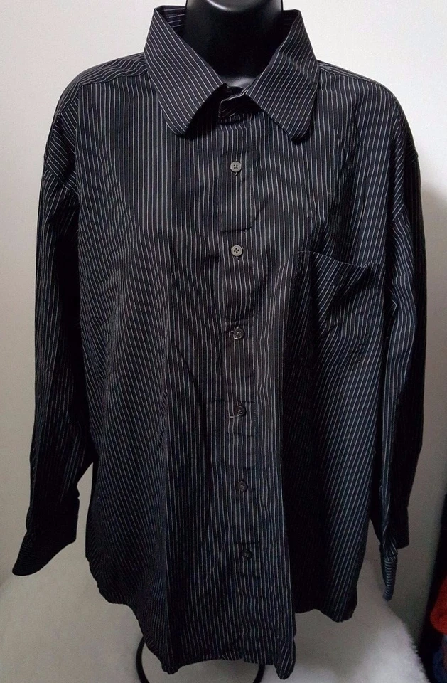 Eighty Eight Mens Shirt Size XL X Large Black White Striped - Image 1 of 3