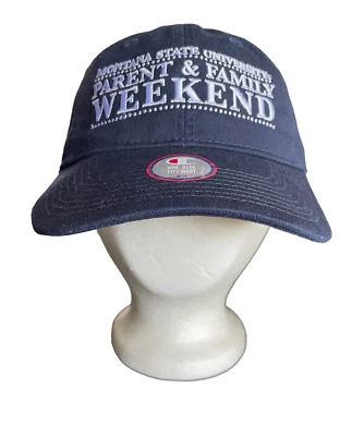 NUEVO CON ETIQUETAS Montana State University Padres y Familia Fin de Semana Sombrero Ajustable Azul Marino NUEVO Foto 1 de 4