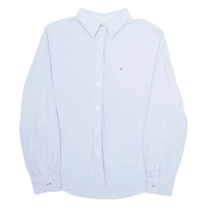 TOMMY HILFIGER Mädchen Einfarbiges Hemd Blau Langarm L - Bild 1 von 6