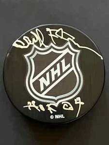 Cliff Fletcher Signed Puck HOF 04 JSA - Picture 1 of 3