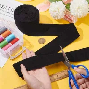 9.84 Yards Cotton Twill Tape Ribbon 2 Inch Wide Black Herringbone Cotton Ribb... - Picture 1 of 5
