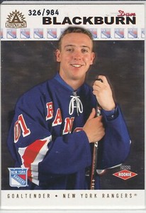 2001-02 Pacific Adrenaline Hockey Rookie #217 Dan Blackburn 326/984 Rangers