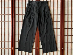 DKNY Women Black Wide Leg Pleated Wool Blend Pants Size 0 Trousers Circa 2000 - Picture 1 of 7