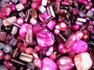 Cuentas de vidrio/cáscara/madre perla/perlas de agua dulce 50 g mezcla rosa - Imagen 1 de 2