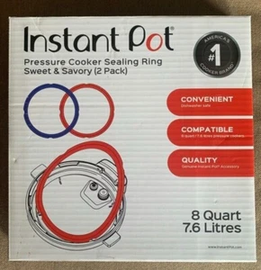 2 Genuine Instant Pot SEALING RINGS + SILICONE COVER 8QT. GREAT PACKAGE DEAL! - Picture 1 of 6