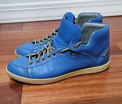 Zapatillas altas Sergio Rossi de cuero azul talla 9 EE. UU. 6 UK 39 UE vintage Foto 1 de 4