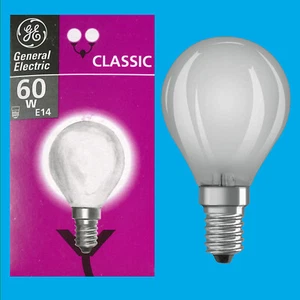 2x 60W GE Incandescent Filament Frosted Golf Dimmable Light Bulb E14 SES - Picture 1 of 1