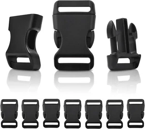 25 Stück Paracord Schnallen, 3/4 Zoll gebogene seitliche Entriegelungsschnalle für Fallschirm 550 - Bild 1 von 5