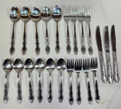 VTG 22 Piece Oxford Hall Tally Ho Stainless Korea Silverware Flatware Lot - Image 1 of 4