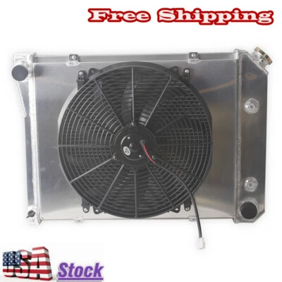 3Row Radiator+Shroud+Fan For Buick Skylark 1966-1967 / Chevy Camino 1975-1987 - Image 1 of 4