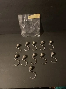 Set of 12 Silver Chrome Shower Curtain Hooks Ball Heavy Thick - Picture 1 of 1