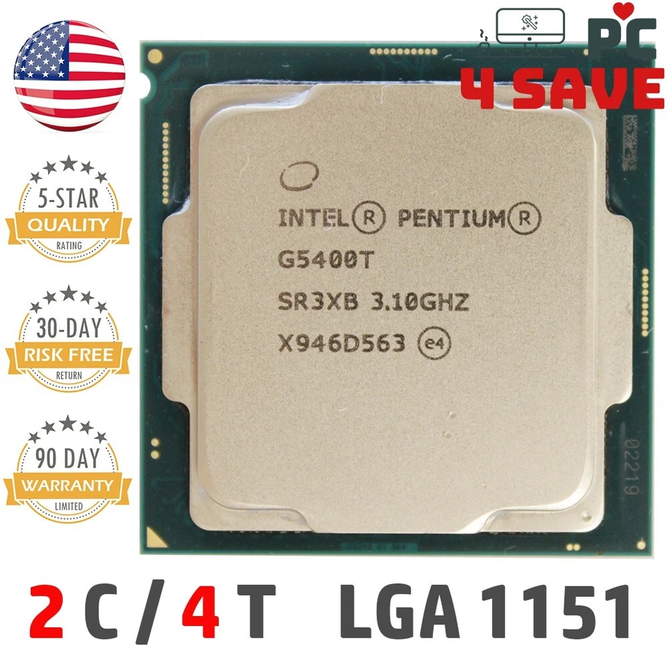 Procesador CPU de escritorio Intel Pentium G5400T 3,10 GHz 2 núcleos 4 MB LGA1151 SR3XB Foto 1 de 1
