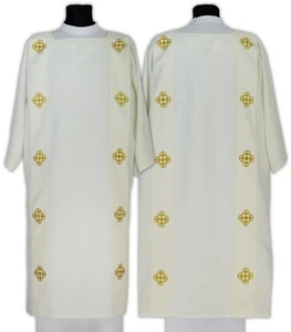 Cream Gothic Dalmatic with stole DII639-K Vestment Dalmática Crema Dalmatik - Picture 1 of 1