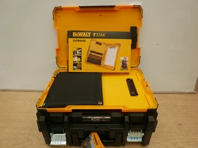 DEWALT EMPTY TSTAK FLAT TOP STORAGE CASE + LED CLIPBOARD ORGANISER DWST82732-1  - Image 1 of 4