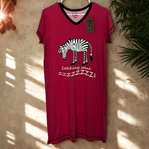 NWT Lazy One Fuscia Pink Sleepshirt Pajamas "Catching Some ZZZZZZZZs" Size S/MED - Picture 1 of 8