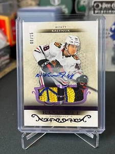 Wyatt Kalynuk 2021 UD Artifacts Rookie Dual Jersey Auto 172 /15 Chicago - Picture 1 of 2