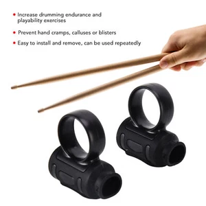 (Full Black)1 Pair Drum Sticks Aid Silicone Finger Controller Jazz Drumstic ZMN - Bild 1 von 22