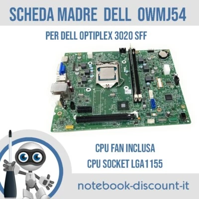 Scheda Madre DELL 0WMJ54 Per PC Dell 3020 SFF  Socket LGA1155  2x slot RAM DDR3 - Immagine 1 di 3