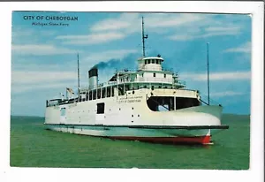 VTG Postcard City of Cheboygan - Michigan State Ferry - Picture 1 of 2
