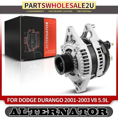 Alternador para Dodge Durango 2001-2003 V8 5,9 L 160 Amp 12 voltios CW polea de 7 ranuras Foto 1 de 4