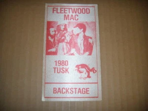 Fleetwood Mac Pass Backstage "Tusk" 1980 VF Cloth Red Original - Picture 1 of 3