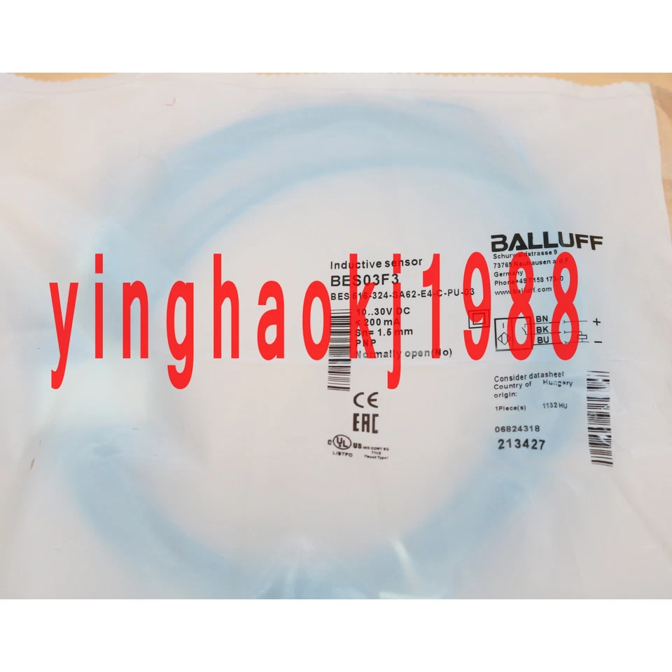 one NEW balluff BES 516-324-SA62-E4-C-PU-03 Proximity Switch ONE Year Warranty - Image 1 of 4