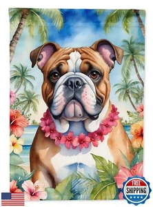 Caroline's Treasures DAC6426GF English Bulldog Luau Garden Flag Mailbox Flag - Picture 1 of 5
