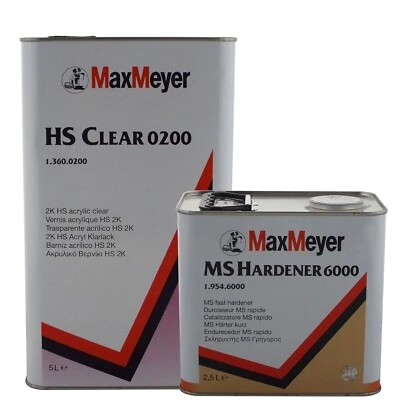 MaxMeyer 0200 2K Clear Coat Car Lacquer kit 7.5L with 6000 Hardener