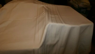 OFF WHITE POLYESTER BLEND Tablecloth 60"x 100"   - Image 1 of 2