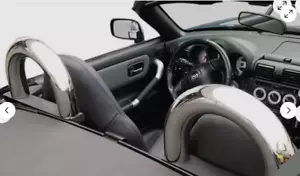 TOYOTA MR2. BARRAS ANTIVUELCO CROMADAS CRHOME 1999 A 2006 NEGRAS - Imagen 1 de 2