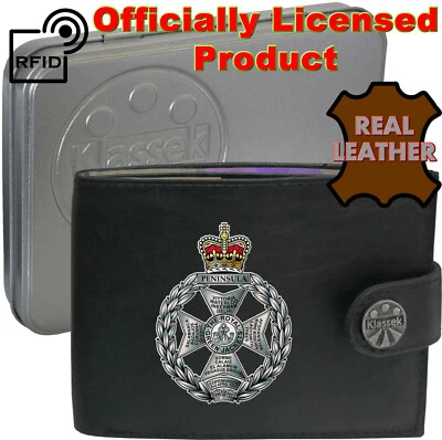 Royal Green Jackets Wallet Personalised Soft Leather Army Military Men's RFID - Image 1 of 4