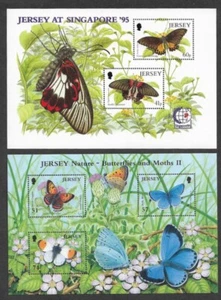 Jersey - Mariposas 2 Min Hojas Colección Estampillada sin montar o nunca montada Excelente Precio - Imagen 1 de 1