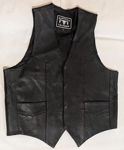 Barneys Vintage Herren Gr. 46 schwarz Leder Biker Weste EUC - Bild 1 von 12