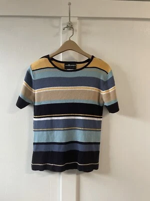 Manga corta vintage Sag Harbor Petite a rayas con cuentas Foto 1 de 4