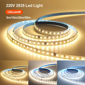 220V LED Strip Lights IP44 Waterproof Flexible Tape Kitchen Under Cabinet Closet - Picture 1 of 27