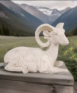 RARE Vtg 1973 Jaru Of California Ceramic RAM Statue Signed Man Cave Cabin Decor - Picture 1 of 14