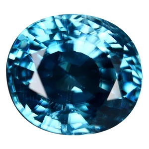 4.33 ct Topnotch Oval Cut (8 x 7 mm) Cambodian Blue Zircon Loose Gemstone - Picture 1 of 2