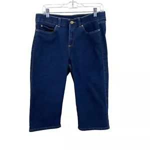 Rafaella Womens Capri Jeans Blue Denim Size 12 Stretchy Zipper Button Closure - Picture 1 of 14
