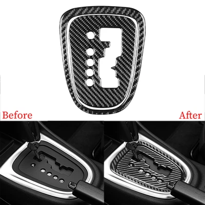 2 peças capa painel de câmbio de marchas console fibra de carbono real para Dodge Avenger 2011-14 - Imagem 1 de 4
