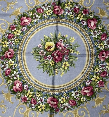 Pavlovo Posad Floral Roses 100% Silk Scarf Shawl Wrap 34" x 34" square New w/tag - Image 1 of 4