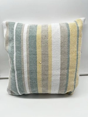 Almohada de exterior-amarillo/caqui/verde/blanco roto a rayas Foto 1 de 4