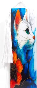 ELEGANT CAT & FLOWERS ,BIRD, CATS, FAIRIES, FLOWERS, DOGS,-BOOKMARKS #2 - Bild 1 von 1
