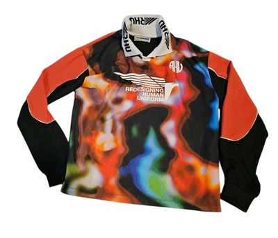 ZARA x RHUIGI Rhude поло регби футбол стиль рубашка RHU дизайнерская спортивная одежда S-M - Изображение 1 из 4