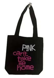 P!NK PINK Alecia Moore Tote Bag Can't take me home 16"x16" Ufficiale Nera NUOVA - Foto 1 di 5