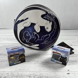 Loungefly Lot How to Train Your Dragons Glow in the Dark Round Crossbody & Ducks - Picture 1 of 5
