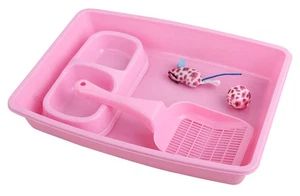 Small Cat Litter Box Kit for Kittens – 5‑Piece Kit with Low Entry Litter Pan,... - Picture 1 of 8