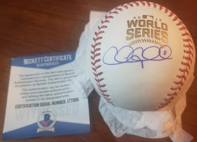 Chris Coghlan Signed 2016 World Series Rawlings Baseball Chicago Cubs COA - Image 1 of 4