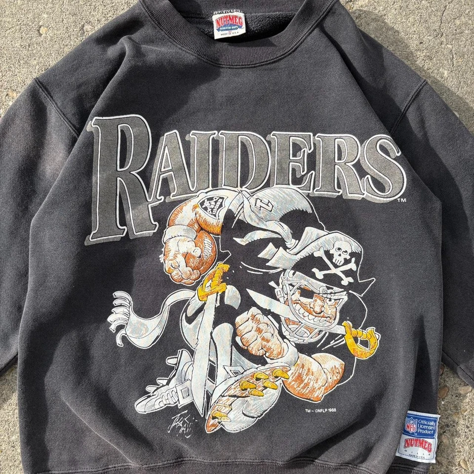 NFL Raiders Jack Davis Cuello Redondo Sudadera Reimpresión VK01132 Foto 1 de 1