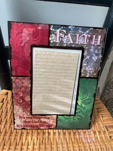 Religious faith Picture Frame Glass Red Green 7x9 - Picture 1 of 3